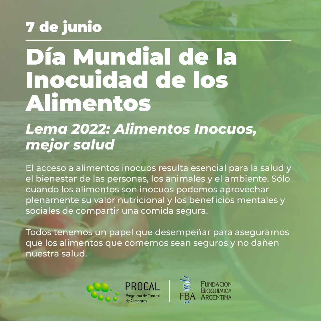 7 de junio: Día Mundial de la Inocuidad de los Alimentos